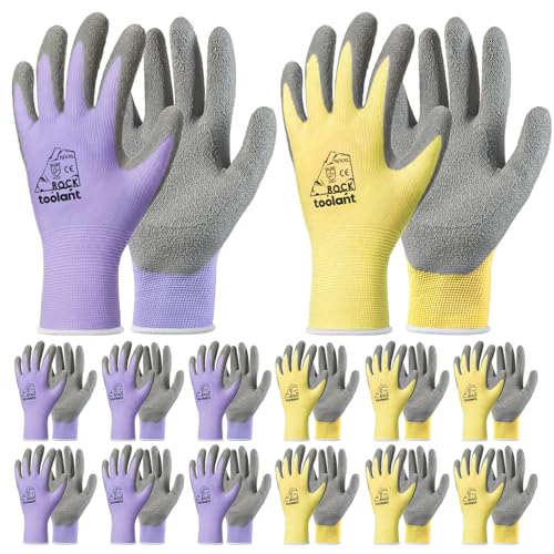 Crinkle Latex Work Gloves (XX-Large / Purple & Yellow)