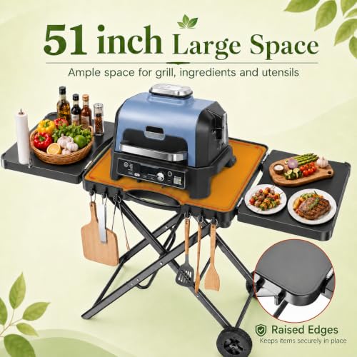 51 Inch Upgraded Grill Table Stand for Ninja Woodfire OG701&Pro XL (30 IN.)