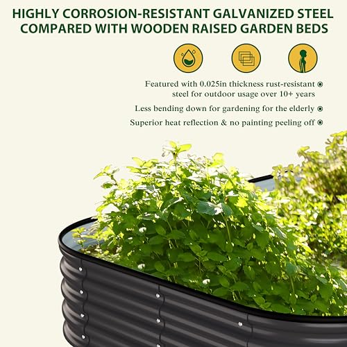 8x4x1FT Raised Garden Bed Outdoor (Gray / 8x4x1FT)