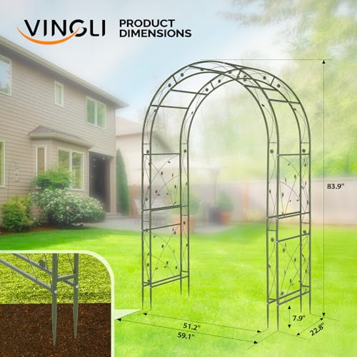 Garden Arbor Arch for Wedding Ceremony Party (Arch Top, Olive Green)