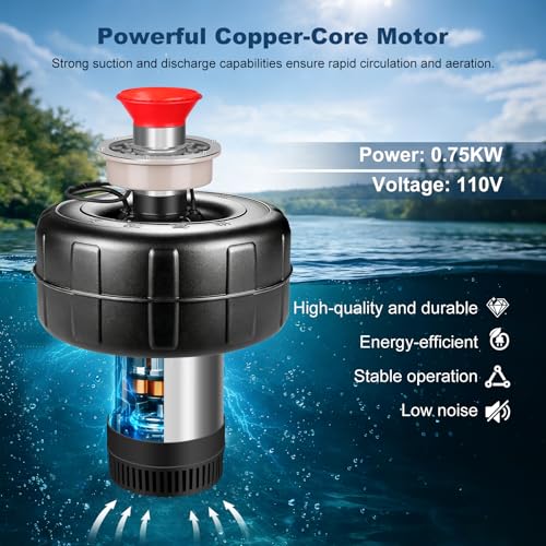 Pond Fountain Aerator with 7 RGB Light (Stainless Steel Colorful Lights)