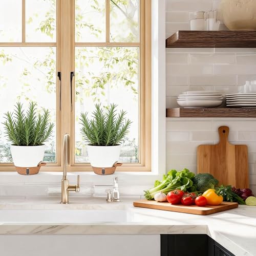 5-Pack 10/9/8/7/6.5Inch Self Watering Pots for Inoor Plants Plastic Planter (White / 6.5/7/8/9/10 Inch)