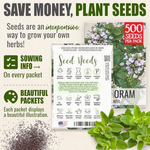 Sweet Marjoram Seeds to Plant Heirloom Non (5 Packs)