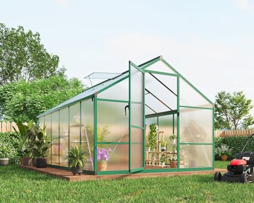 8x12 FT Greenhouse for Outdoors (Green / 8x12 FT)