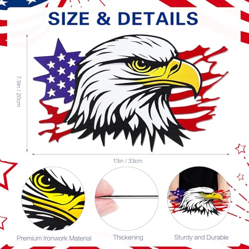 4th of July Independence Day Decor Bald Eagle Metal Wall Art (Bald Eagle)