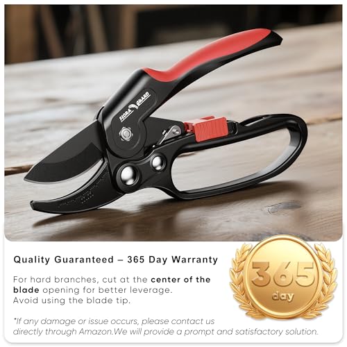 Ratchet Pruning Shears with SK5 Steel Blade (7.8 inch)