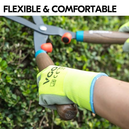 10Pairs PU Coated Safety Work Gloves (Yellow / X-Large)
