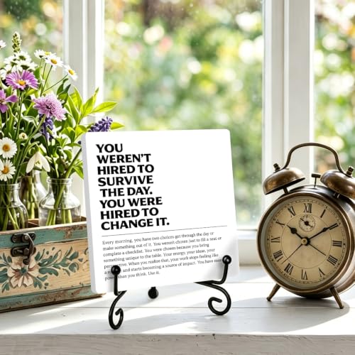 Motivational Quote for Home Office Book Shelf Table Decor 6.3x6.3 Inch 03 (Multicolor 1702 / Wooden sign with iron frame（6.3 x 6.3 inches）)