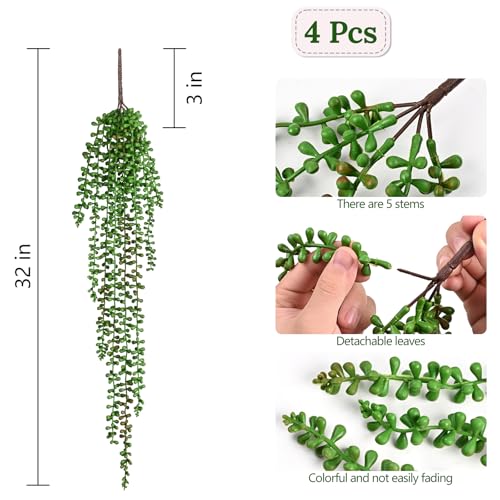 8Pcs Artificial Hanging Plants for Outdoors (Tears of a Lover / 8Pcs Plants)