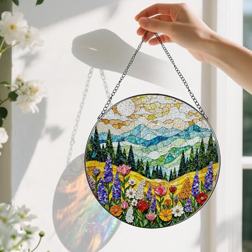 8 Inch Stained Glass Ornament (Wildflower B)