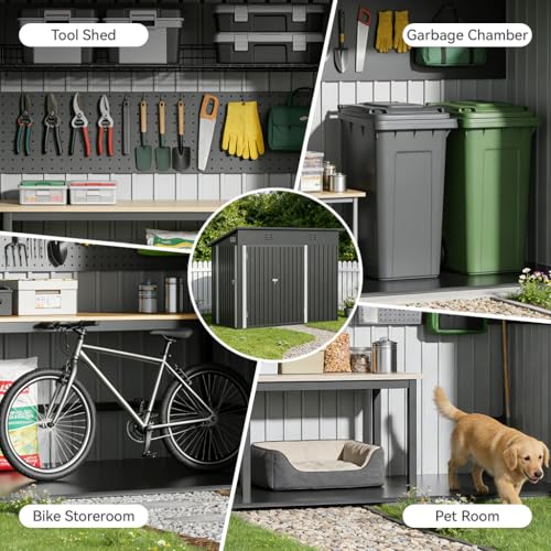 Shed Outdoor Storage Shed Metal (Gray / 7'*3')