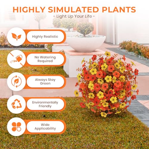 2pcs Fall Artificial Topiary Ball Trees (Mixed Color)