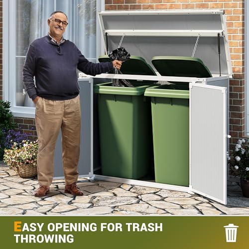 Outdoor Weatherproof Resin Storage Shed with Floor (Light Gray / 41 Cu.Ft)