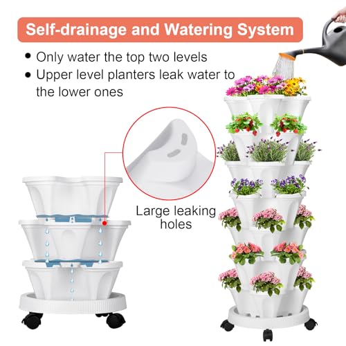 Vertical Planter Tower (White / 7 Tier)
