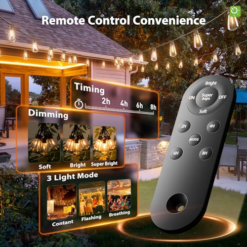 78FT(72+6) Solar String Lights Outdoor with USB Port Remote Control (72 Foot)