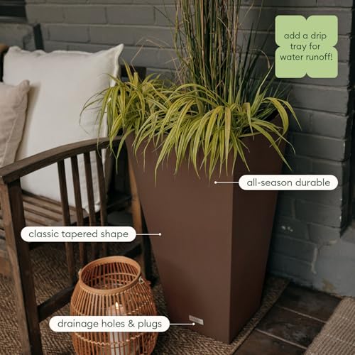 Pure Series Taper Planter & Drip Tray (2 Count)