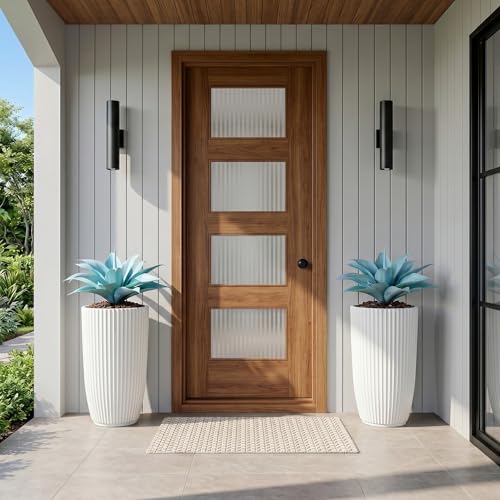 2-Pack 13-Inch Artificial Agave Plants for Outdoor Planters, UV Resistant Fake Agave Plants, Faux Succulent Greenery for Porch, Patio, Garden, Entryway and Indoor Decor, Blue (Agave12-blue2)