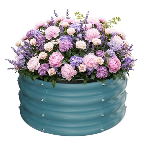 Round Raised Garden Bed Set (Blue)