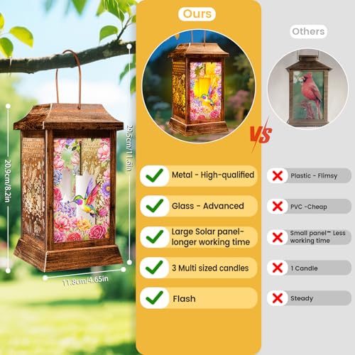 2 Pack Hummingbird Solar Lanterns Outdoor Waterproof (Hummingbird / 11.6*8.2inch)