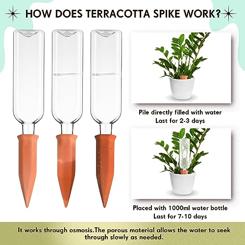 8 Pcs 34oz Plant Watering Devices Self Watering Spikes and Bottles (8 Count)