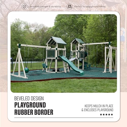 Rubber Playground Border Edging Kit (Neutral Brown / 3 Pack)