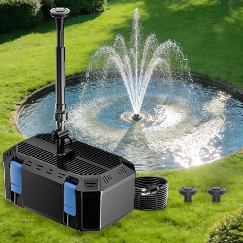550GPH Pond Fountain Filter Kit with 3 Spray Patterns