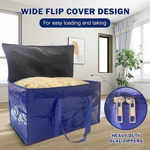 16 Pack Extra Heavy Duty Large Moving Bags with Strong Zipper & Carrying Handles (16 Count)