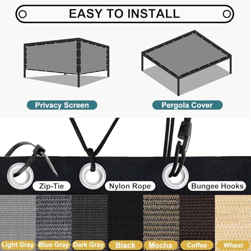 90% Sun Shade Cloth with Grommets (1 0' X 1 4' / Light Gray)