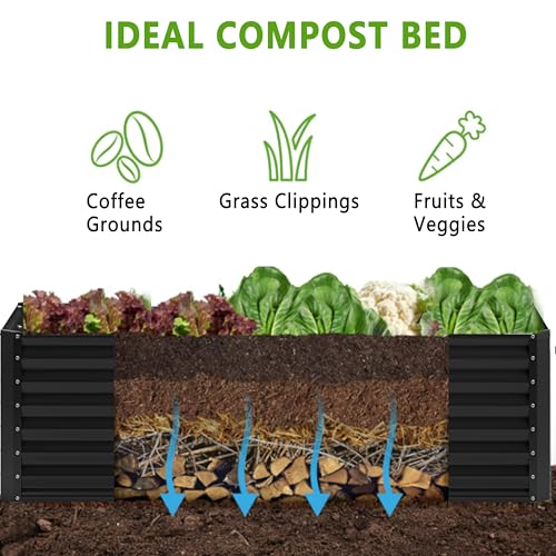 2PCS 6x2x1FT Galvanized Raised Garden Bed (2 Count)