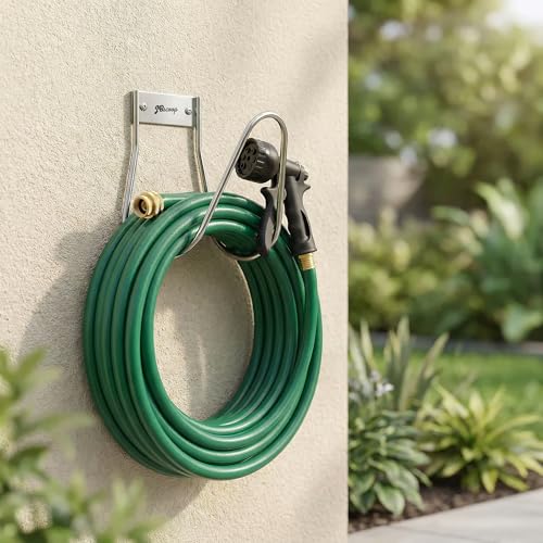 Garden Hose Holder Stainless Steel Small Wall Mount Garden Hose Hook (100 Feet)