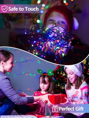 Solar Christmas Lights Outdoor 2 Pack 200 LED 66FT String Light Multicolor (Multicolor / 2 Pack)