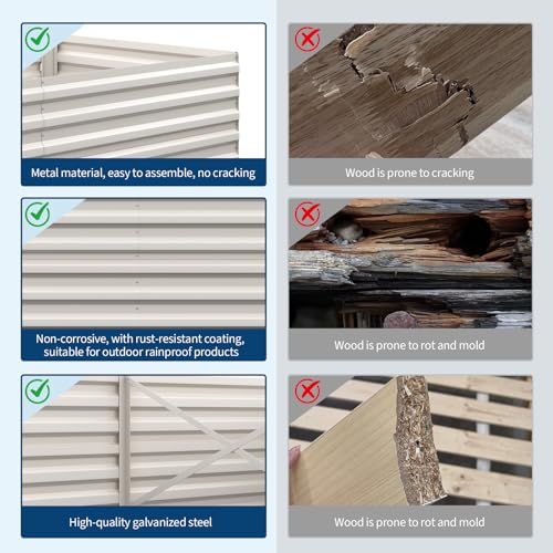 6x3x2ft Galvanized Raised Garden Bed (Beige-rect. / 6x3x2ft)