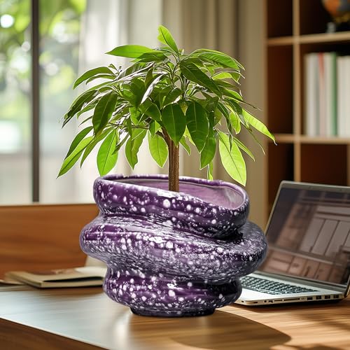 Ceramic Pots for Plants (Purple (10.6 X 7.5 In))
