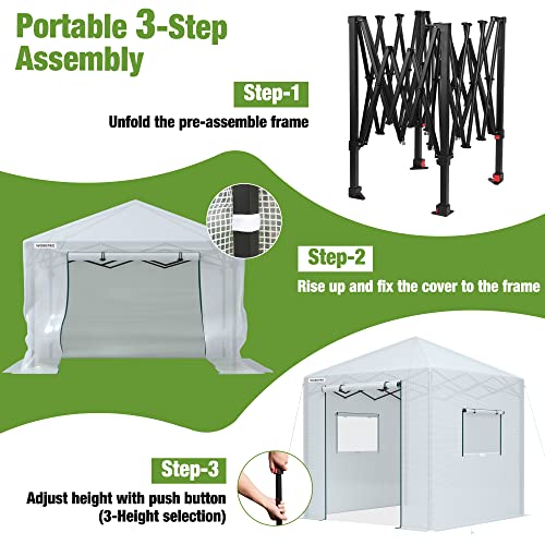 94”x 94”x 99” Pop (94" L x94" W x99" H pop up greenhouse(large))