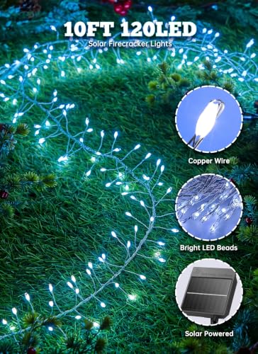 240 LED Solar Fairy Lights Outdoor Waterproof IP65 (Cool White / 19.6Ft)