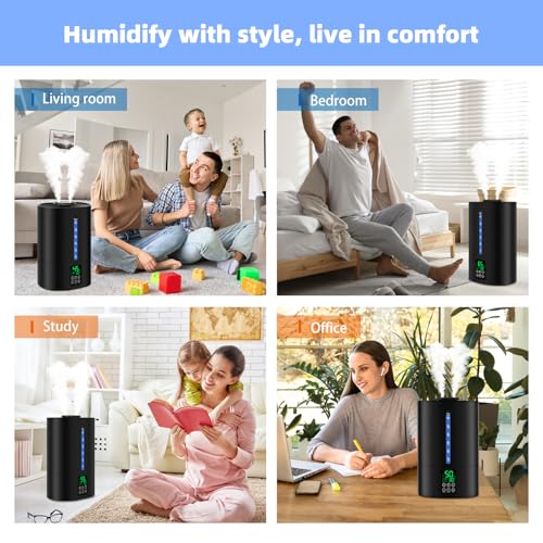 6L Warm & Cool Mist Humidifiers for Bedroom (6l / A-Black)