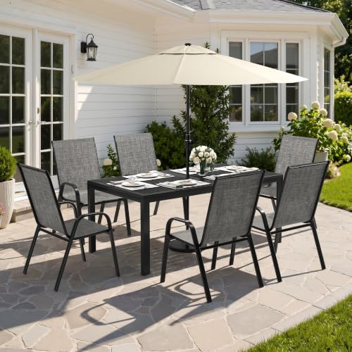 7PCS Patio Dining Set (Charcoal / 7 PCS)