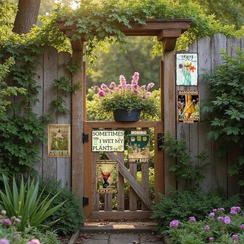 Funny Garden Decor Vintage Metal Tin Signs For Outside Plant Gifts For Women Sometimes I Wet My Plants Sign Gardening Decorations Outdoor Funny Yard Signs Garden Lover Gift Wall Decor 8x12 Inch (704)