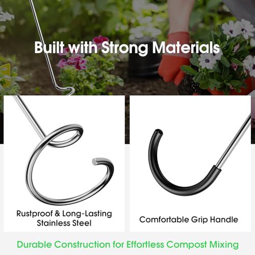 Compost Aerator Tool (Hook Handle)