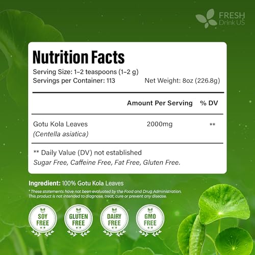 8oz Dried Gotu Kola Leaves (1 Count)