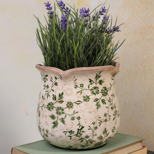 Vintage Ceramic 6.11'' Plant Pots (Sage Beige)