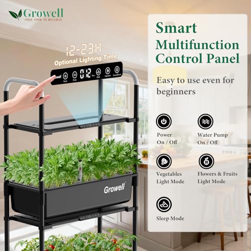 Hydroponics Growing System Kit (Black / 2 Tier/54 Pods)