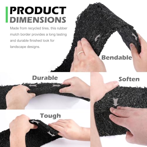 140 x 5.5 Inch Reversible Rubber Mulch Mat (2 Black)
