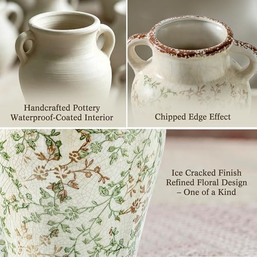 Green Chinoiserie Vase (05-green and Beige-9.4 in)