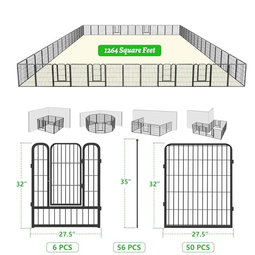 Garden Fence with Gate Metal Fencing Outdoor for Yard