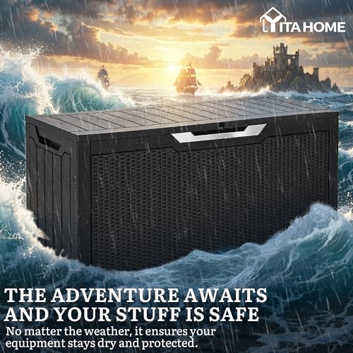 80 Gallon Outdoor Storage Box (Black&Sliver / 80 Gallon)