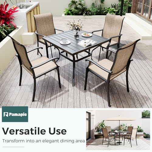 5 Piece Outdoor Dining Set (Beige / 5-Piece(37.4"))