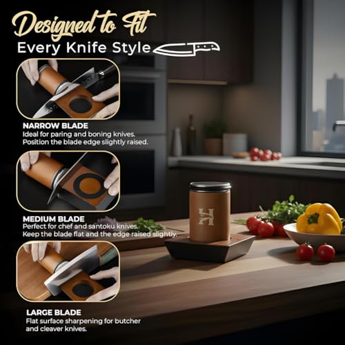 Rolling Knife Sharpener Kit with Diamond & Ceramic Disc (CHOCO)