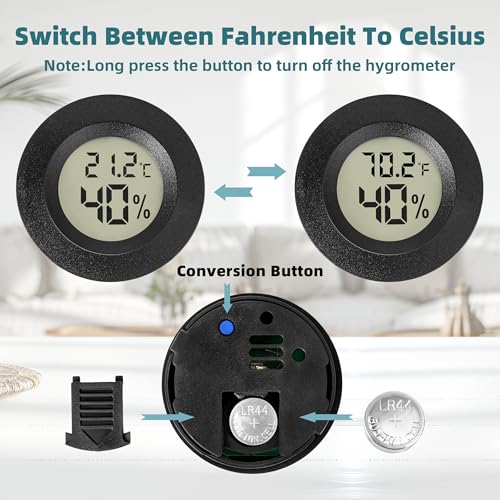 4 Pack Mini Hygrometer Thermometer Indoor Humidity Meter Digital
