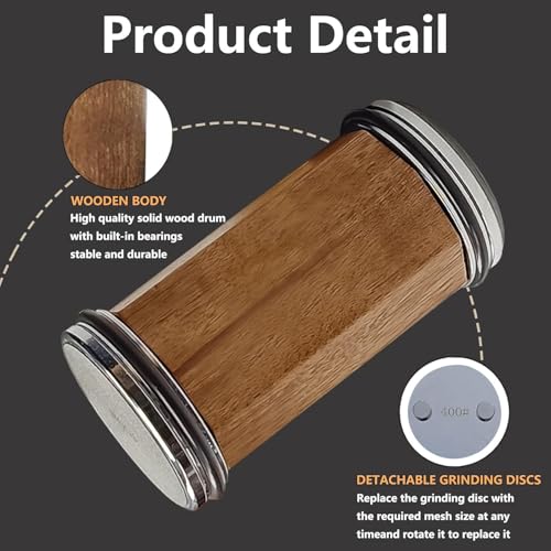 Acacia Rolling Knife Sharpener with 2 Diamond discs and Corundum disc (SET-A)